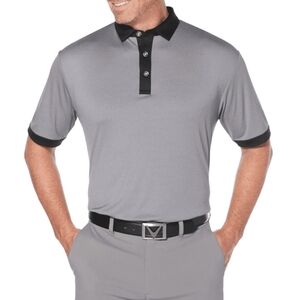 🆕️ Callaway Men's Grey Opti Dri Golf Polo Top